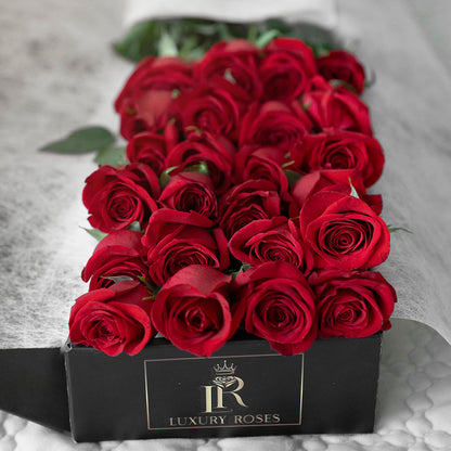 LONG STEMMED RED ROSES LUXURY BOX