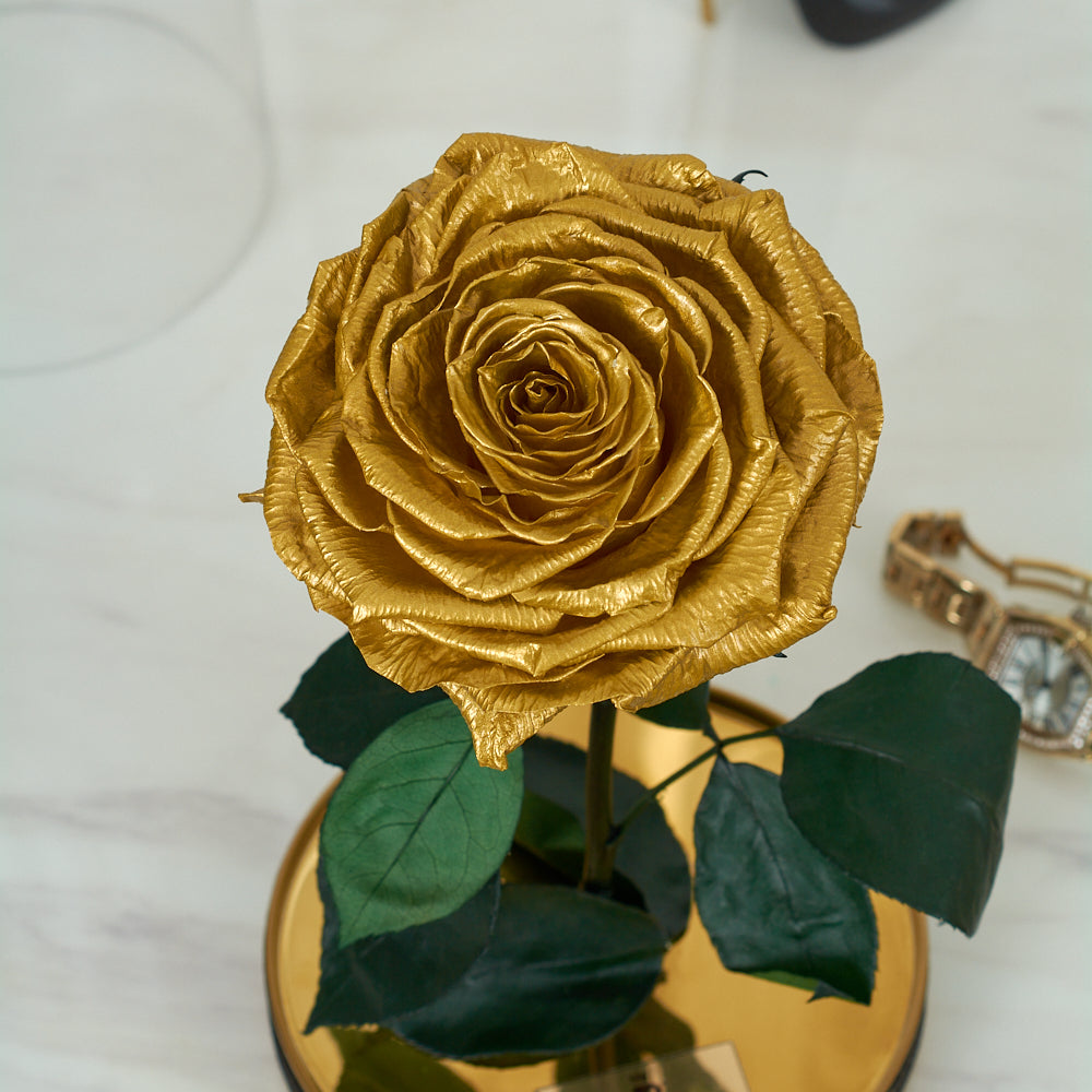 LONG LASTING ROSE - LARGE GOLD