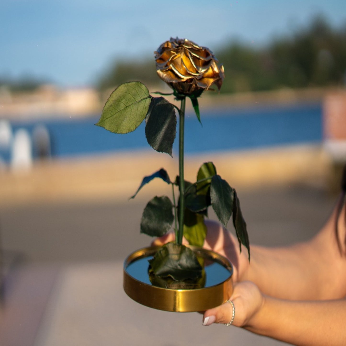 LONG LASTING ROSE - LARGE GOLD